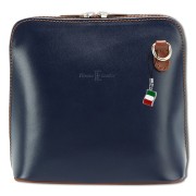 Florence Mini Damen Handtasche echtes Leder blau, braun OTF109B
