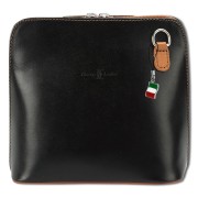 Florence Mini Umhängetasche Damen Handtasche echtes Leder schwarz braun OTF109F