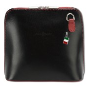 Florence Mini Damen Handtasche echtes Leder schwarz rot OTF109S