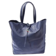 Florence ital. Shopper Echtleder Damen Business blau OTF112M