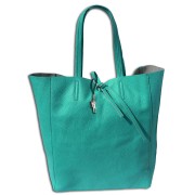 Florence ital. Shopper Echtleder Damen Schultertasche Business türkis OTF112T