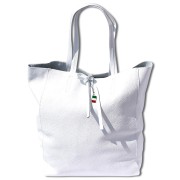 Florence ital. Shopper Echtleder Damen Business weiß OTF112W