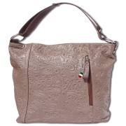 Florence Echtleder Damen taupe braun Henkeltasche OTF130C