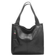 Florence Echtleder Hobo Bag Damen schwarz Schultertasche Umhängetasche OTF155S