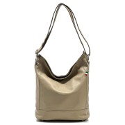 Florence Echtleder Hobo Bag Damen taupe Schultertasche Umhängetasche OTF159C