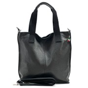 Florence Echtleder Damen schwarz Shopper OTF161S
