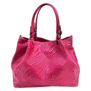 Florence Damen Handtasche Echtleder fuchsia Flechtmuster OTF163P
