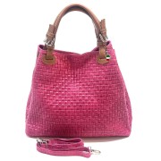 Florence Damen Handtasche Echtleder pink Flechtmuster OTF164P