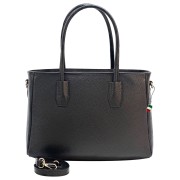 Florence Damen Schultertasche Leder Tasche schwarz OTF167S1