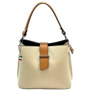 Florence Damen Schultertasche Leder Tasche beige, natur OTF168I1