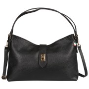 Florence Damen Schultertasche Leder Tasche schwarz OTF185S1