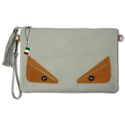 Florence Jugend Handgelenktasche Tasche Echtleder grau OTF805K