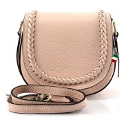 Florence Umhängetasche Damen Schultertasche Satteltasche Echtleder rosa OTF806A