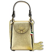 Florence Biene Damen Handtasche Echtleder gold metallic OTF813Z