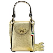 Florence Umhängetasche Biene Damen Handtasche Echtleder gold metallic OTF813Z