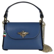 Florence Umhängetasche Biene Damen Handtasche Echtleder jeansblau OTF817F