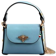 Florence Biene Damen Handtasche Echtleder hellblau OTF817H