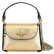 Florence Biene Damen Handtasche Echtleder gold metallic OTF817Z