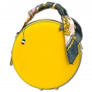 Florence runde Damen Schultertasche echtes Leder Handtasche gelb OTF819Y