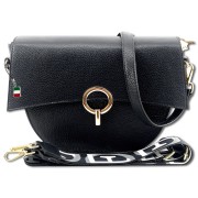 Florence Satteltasche Echtleder Damen schwarz OTF824S
