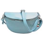 Florence Echtleder Bauchtasche groß Damen hellblau Jugend OTF825H