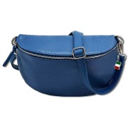 Florence Echtleder Bauchtasche groß Damen blau Jugend OTF825M