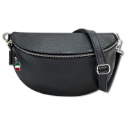 Florence Echtleder Bauchtasche groß Damen schwarz Jugend OTF825S