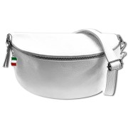 Florence Echtleder Bauchtasche groß Damen weiß Jugend OTF825W