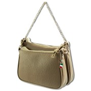 Florence Doppel Damen Tasche Echtleder taupe OTF826C