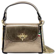 Florence Biene Damen Handtasche Echtleder bronze metallic OTF831N3