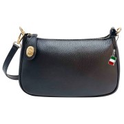 Florence Damen Schultertasche Leder Tasche schwarz OTF840S1