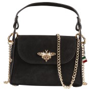 Florence Biene Damen Handtasche Wildleder schwarz OTF844S1