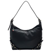 Florence Damen Schultertasche Echtleder Tasche schwarz OTF858S1