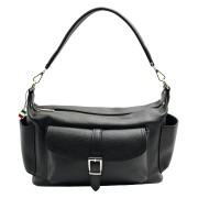 Florence Damen Schultertasche Echtleder Tasche schwarz OTF860S1