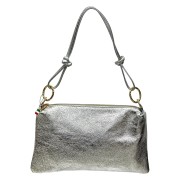 Florence Damen Umhängetasche Leder Tasche metallic silber OTF861J1