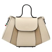 Florence Damen Schultertasche Echtleder Tasche beige, taupe OTF863I5