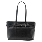 Florence Damen Schultertasche Echtleder Tasche schwarz OTF865S1