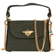 Florence Biene Damen Handtasche Wildleder dunkelgrün OTF887G6
