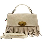 Florence Damen Handtasche Fransen Wildledertasche beige OTF891I3