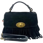 Florence Damen Handtasche Fransen Wildledertasche schwarz OTF891S1