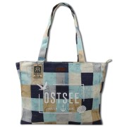 Robin Ruth Schultertasche Baumwolle Polyester blau beige OTG5124F