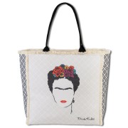 Frida Kahlo Damen Henkeltasche Canvas Tasche natur, schwarz OTI800N