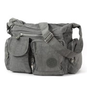 Bag Street Schultertasche Nylon grau Modische Umhängetasche Crossover OTJ205K