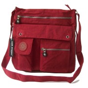 Bag Street Umhängetasche Crinkle Nylon rot Cross-Body Schultertasche OTJ206R