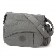 Bag Street Umhängetasche Nylon grau Modische Überschlagtasche Crossover OTJ214K