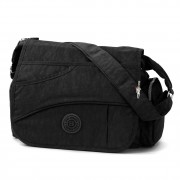 Bag Street Umhängetasche Nylon schwarz Überschlagtasche Crossover OTJ214S