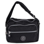 Bag Street leichte Umhängetasche Nylon schwarz Handtasche Schultertasche OTJ227S