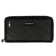 Jennifer Jones Geldbörse Wristlet Echtleder schwarz Damen Portemonnaie OTJ504S