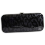 Jennifer Jones Maniküreset Echtleder Croco schwarz Reise-Etui Nagelset OTJ704S