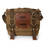 Manoro , Messenger Bag Canvas khaki, braun Crossover Tasche OTK212N